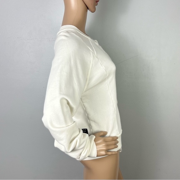 NEW BEN TAVERNITI UNRAVEL PROJECT WHITE TERRY LACE-UP SWEATSHIRT - Picture 4 of 9